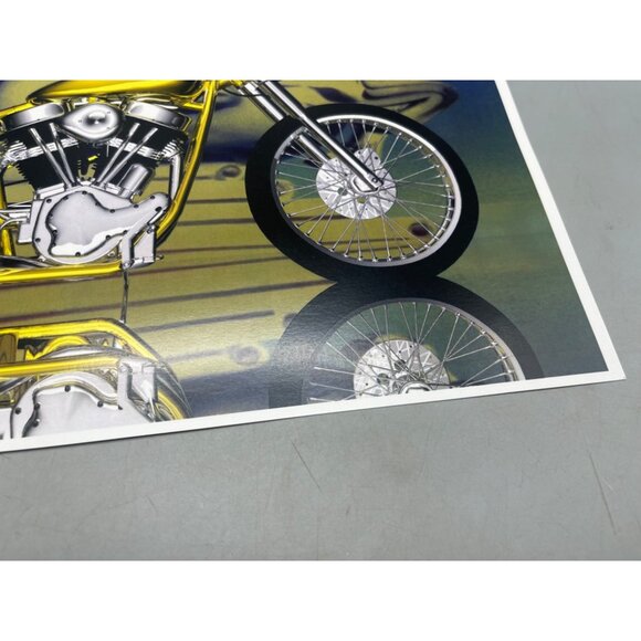 LE GM Harley Davidson motorcycle print artwork signed 2/50 water 16x12" READ - Picture 6 of 8